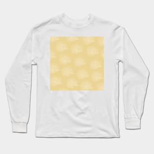 shark eye shell aloha print pattern yellow tan white Long Sleeve T-Shirt